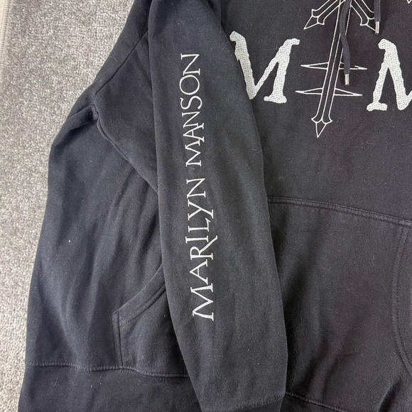 Cotton Heritage Marilyn Manson Long Sleeve Black Graphic Hoodie Mens XL - Picture 7 of 11